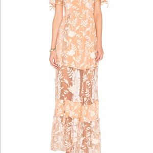 For Love and Lemons Mia Maxi Dress in Peach